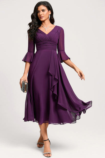 Robe Trapèze Florale Marine - gallery 7