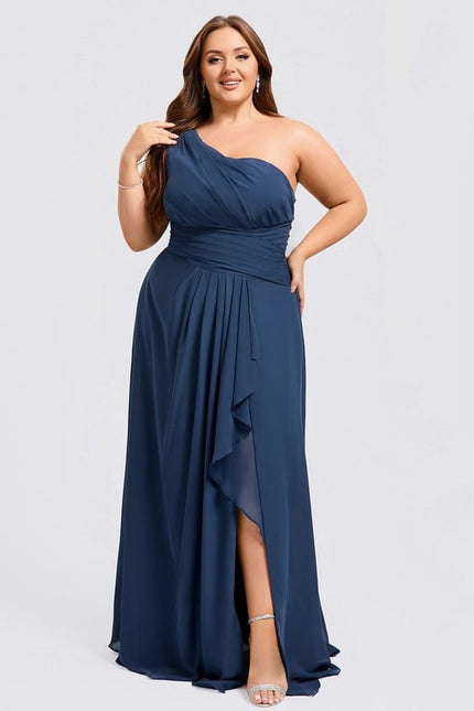Robe Trapèze Asymétrique Beige - gallery 7