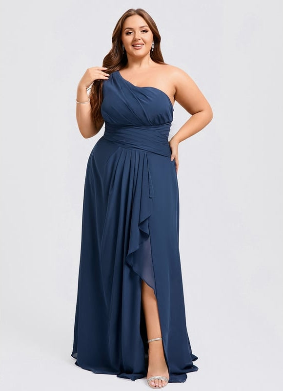 Robe Trapèze Asymétrique Beige - gallery 7