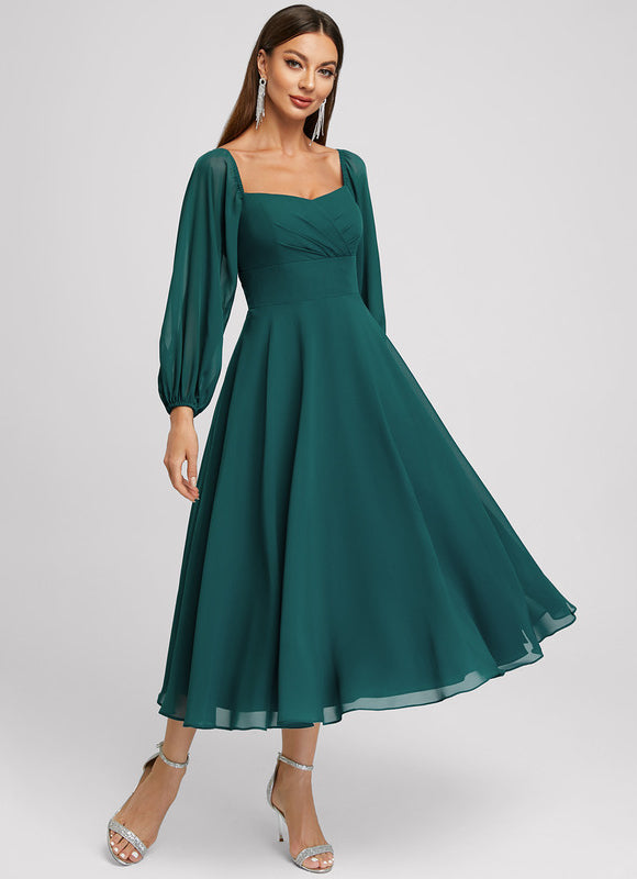 Robe Trapèze Émeraude Aérienne - gallery 1