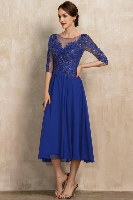 Robe Trapèze Bleu Éclatant - gallery 3