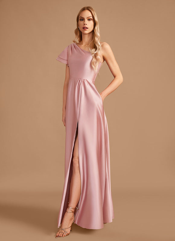 Robe Trapèze Rêve De Satin Rose - gallery 2