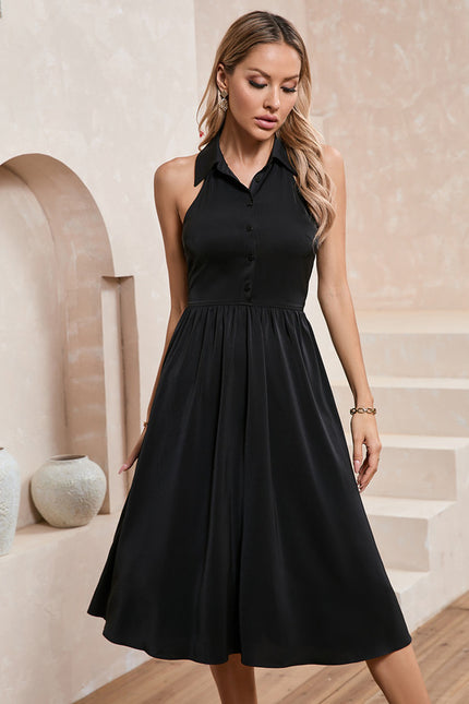 Robe Trapèze Chic Noir Épuré