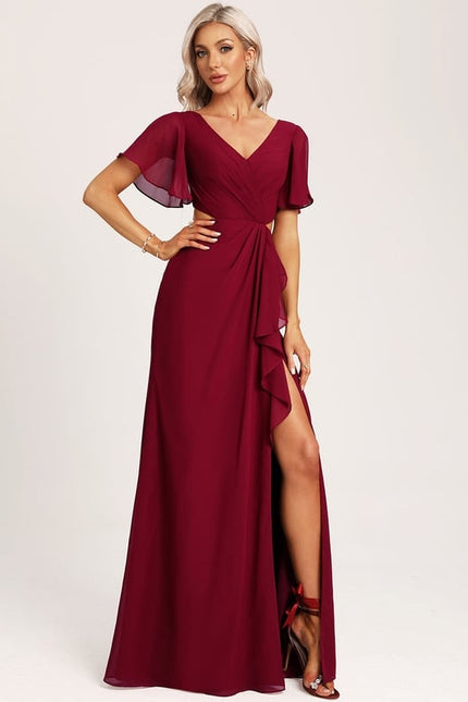 Robe Trapèze Mousseline Fendue