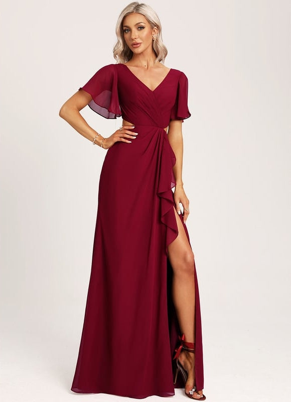 Robe Trapèze Mousseline Fendue