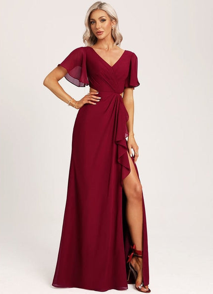 Robe Trapèze Mousseline Fendue