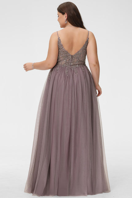 Robe Trapèze Voile Argenté - gallery 6