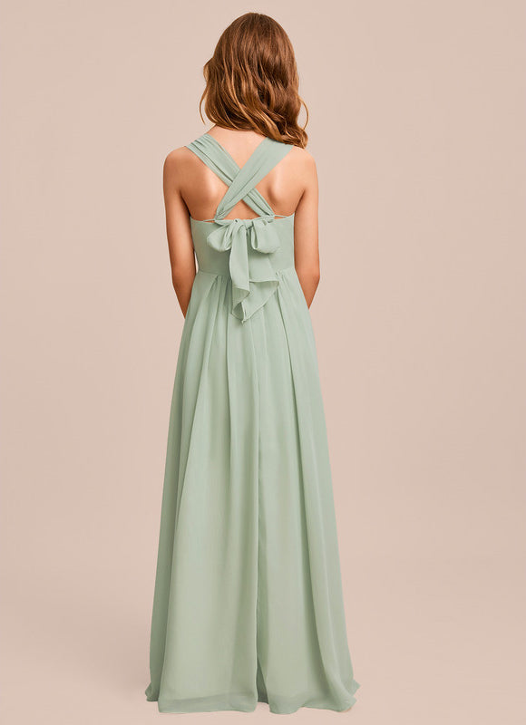 Robe Trapèze Mousseline Bleue - gallery 4