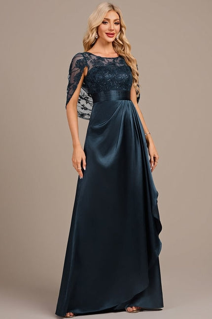 Robe Trapèze Élégante Marine - gallery 4