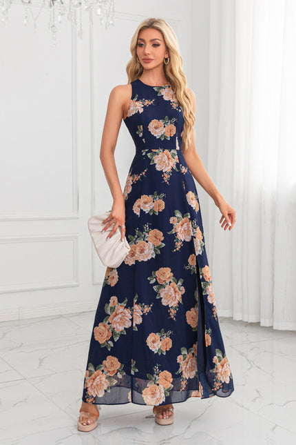 Robe Trapèze Fleur Marine Chic - gallery 1