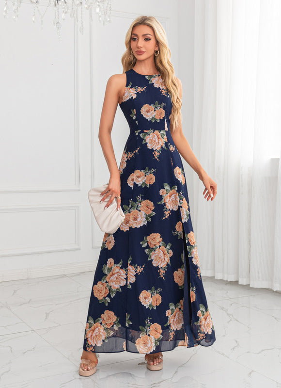 Robe Trapèze Fleur Marine Chic - gallery 1