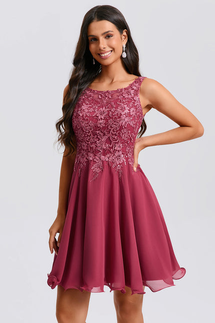 Robe Trapèze Cerise Élégante - gallery 2