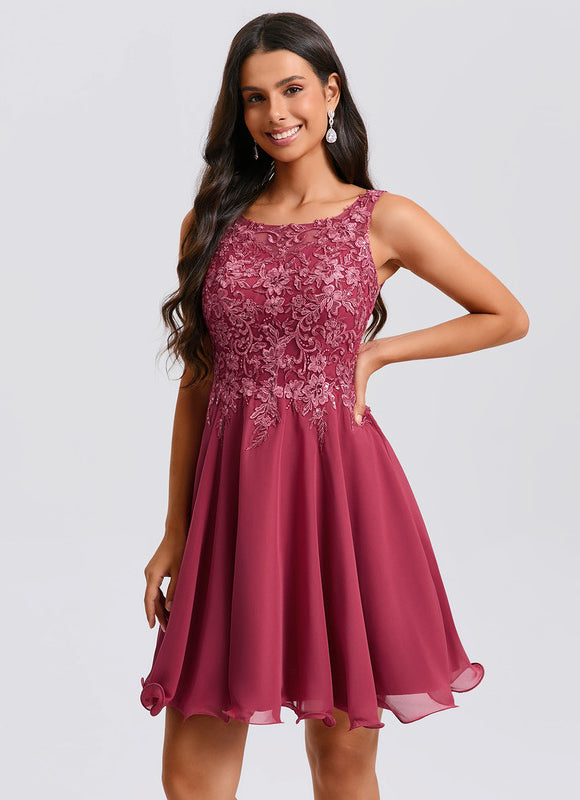 Robe Trapèze Cerise Élégante - gallery 2