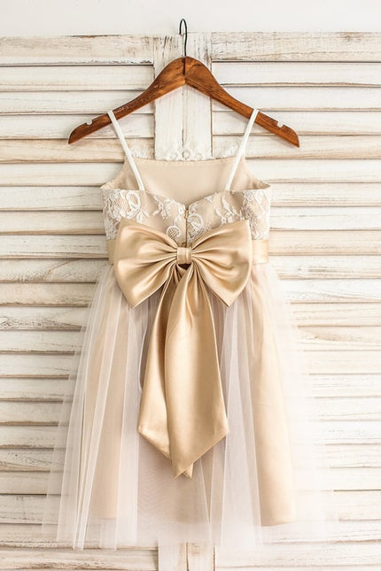 Robe Trapèze Crème Dentelle Tulle<Br> - gallery 5