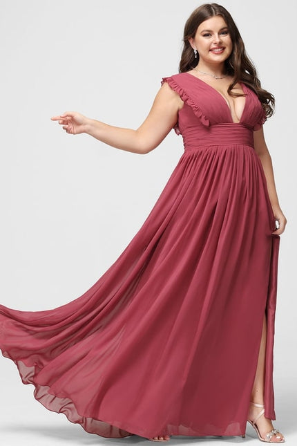 Robe Trapèze Mousseline Fendue - gallery 8