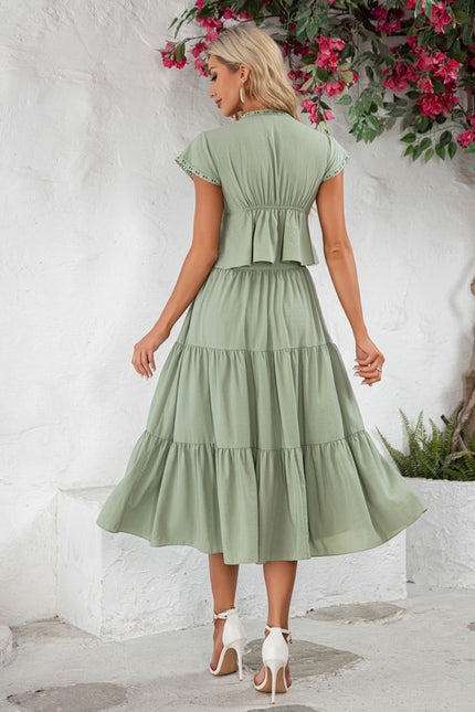 Robe Trapèze Vert Tendre - gallery 5