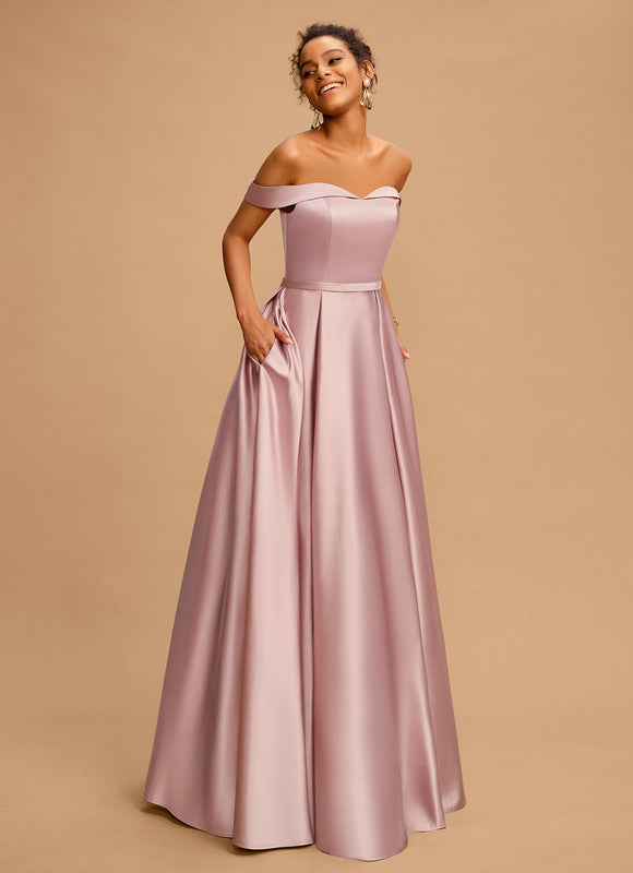 Robe Trapèze Rêve De Lilas Satiné - gallery 1