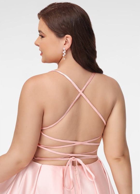 Robe Trapèze Rêve Rosé Satiné - gallery 6