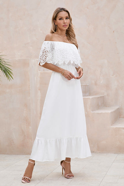 Robe Trapèze Blanche Bohème - gallery 6