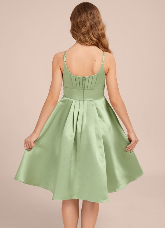 Robe Trapèze Satin Vert Tendre - gallery 1