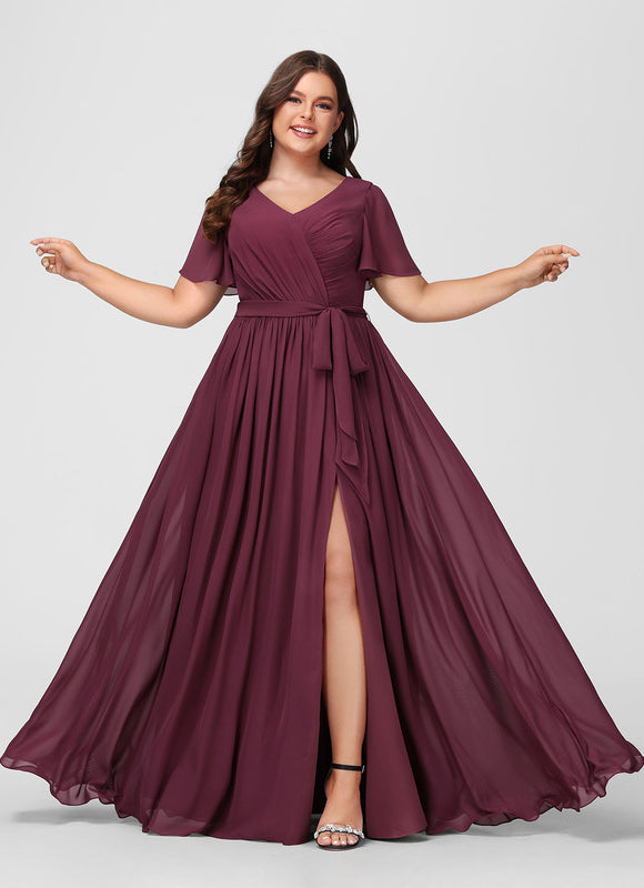 Robe Trapèze Longue Beige Élégante - gallery 6