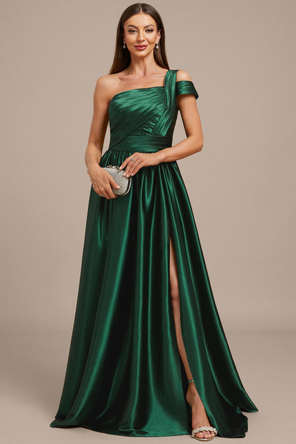 Robe Trapèze Éclat Satiné Vert - gallery 3