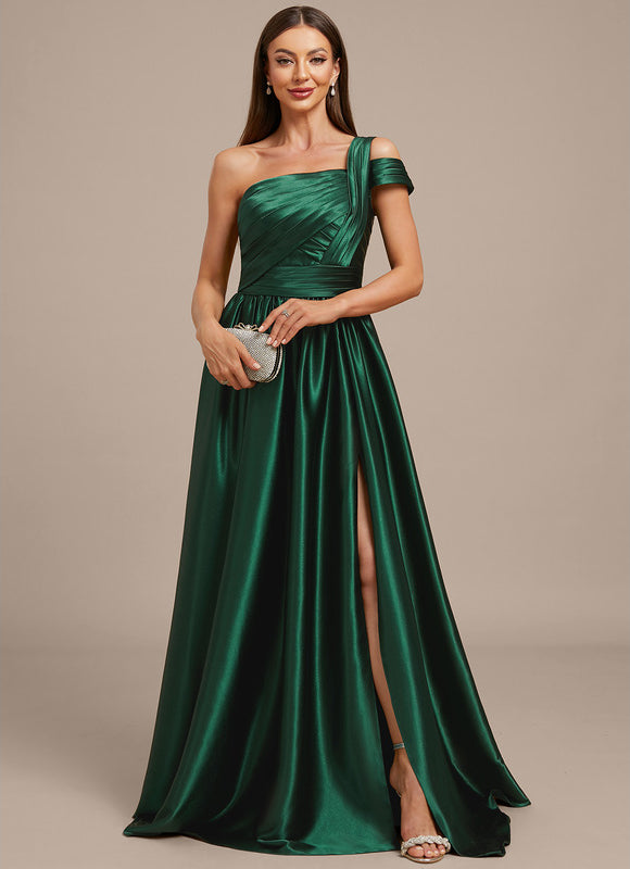 Robe Trapèze Éclat Satiné Vert - gallery 3