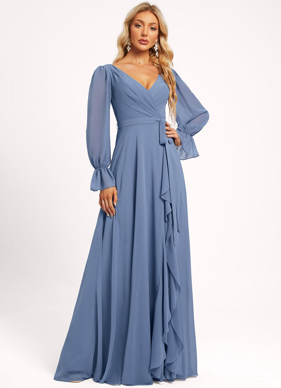 Robe Trapèze Mousseline Fendue - gallery 6