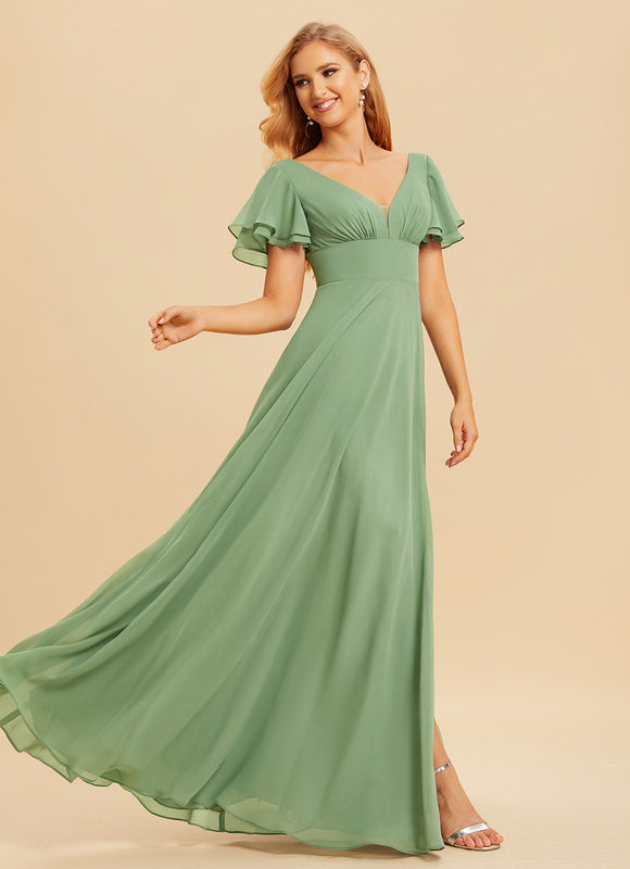 Robe Trapèze Mousseline Fendue - gallery 2