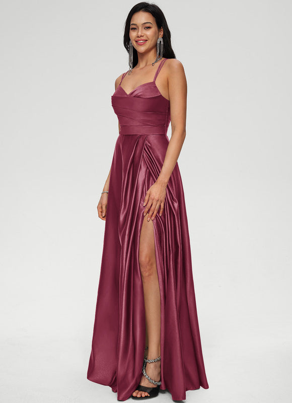 Robe Trapèze Éclat Satiné Doré - gallery 3