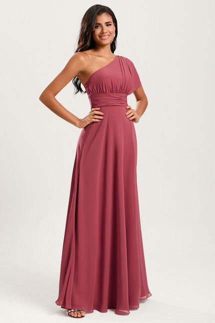 Robe Trapèze Asymétrique Beige - gallery 2