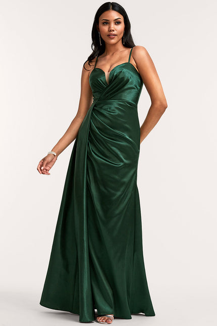 Robe Trapèze Satin Doré Élégante - gallery 4