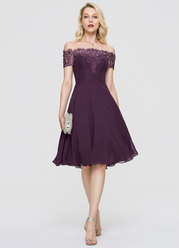 Robe Trapèze Violet Élégance Chic - gallery 1