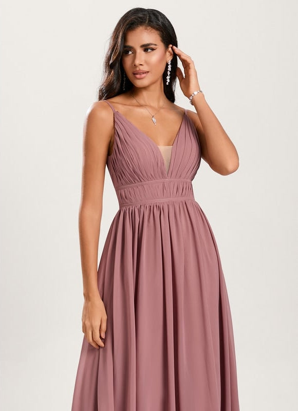 Robe Trapèze Mousseline Fendue - gallery 1