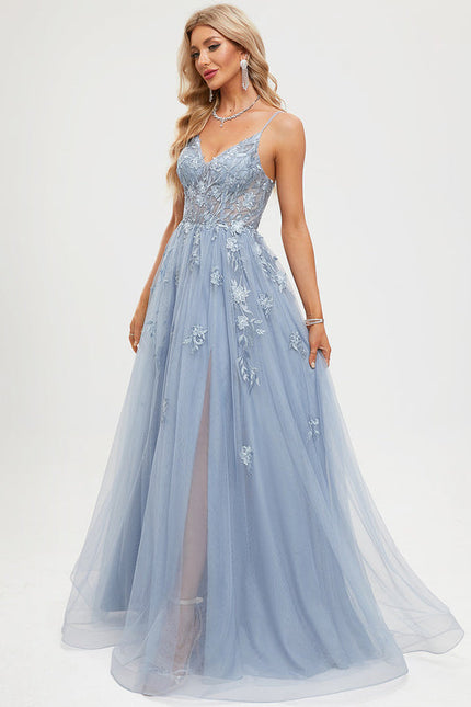 Robe Trapèze Tulle Azur Éthéré - gallery 1