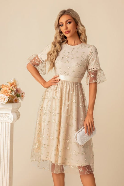 Robe Trapèze Floral Évanescence