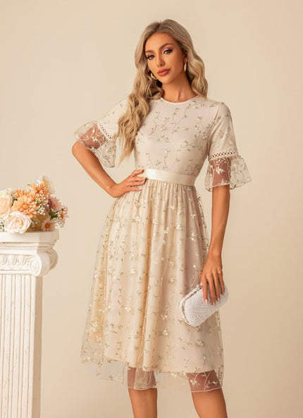 Robe Trapèze Floral Évanescence