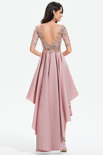 Robe Trapèze Rose Pastel Soirée Bal - gallery 4