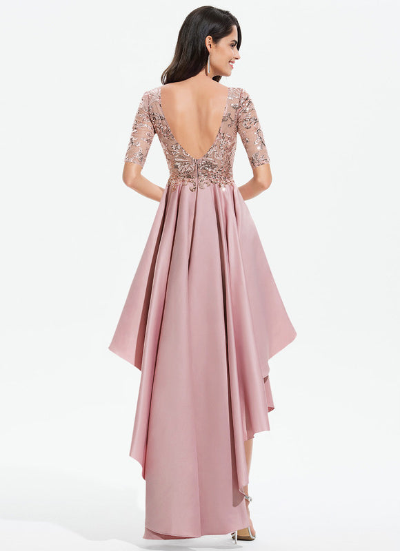 Robe Trapèze Rose Pastel Soirée Bal - gallery 4