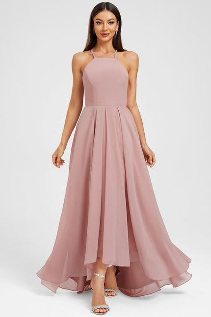 Robe Trapèze Mousseline Rose