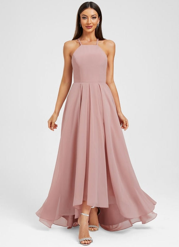 Robe Trapèze Mousseline Rose