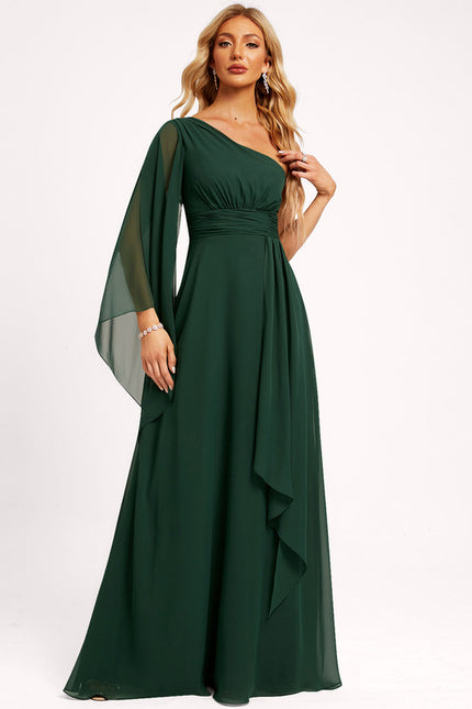 Robe Trapèze Asymétrique Beige