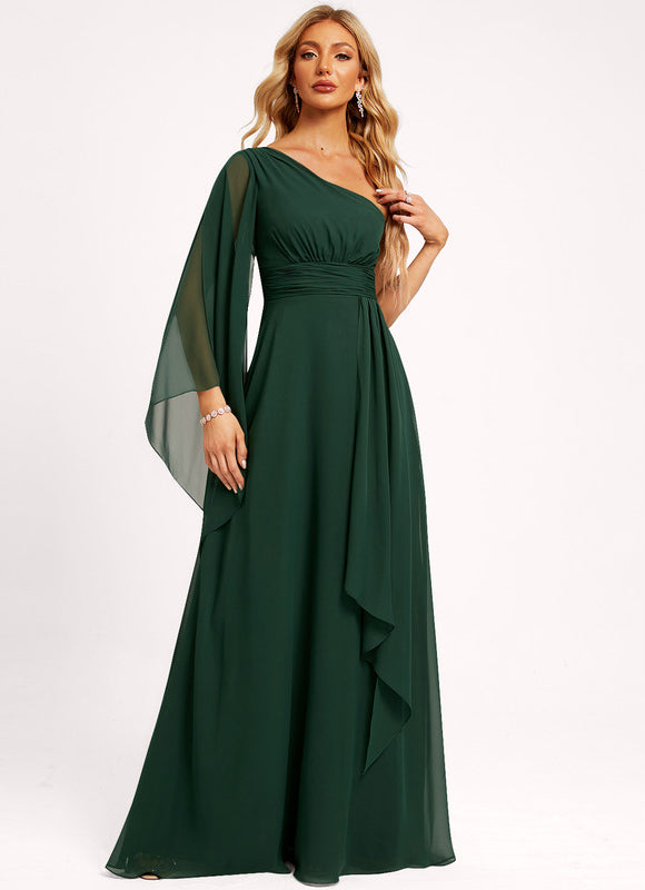 Robe Trapèze Asymétrique Beige