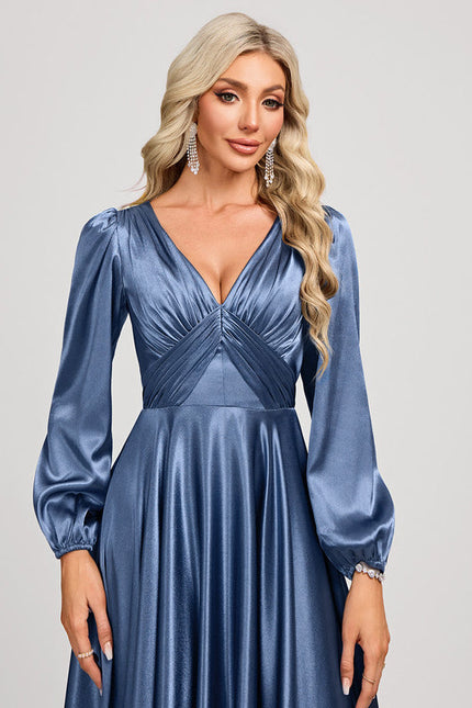 Robe Trapèze Satin Doré Élégante - gallery 4