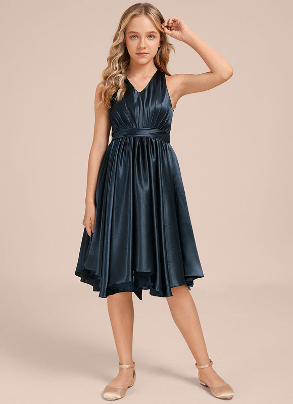 Robe Trapèze Satin Ciel - gallery 5