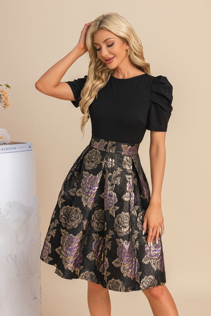 Robe Trapèze Glamour Dorée - gallery 6