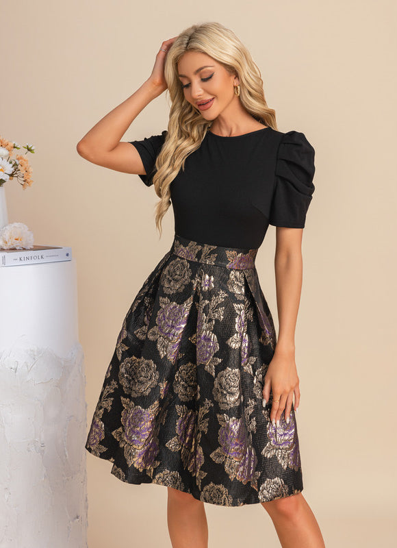 Robe Trapèze Glamour Dorée - gallery 6