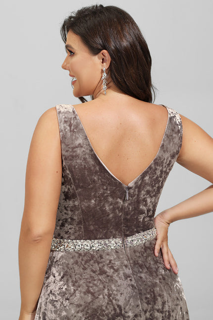 Robe Trapèze Satiné Sable Élégant - gallery 9