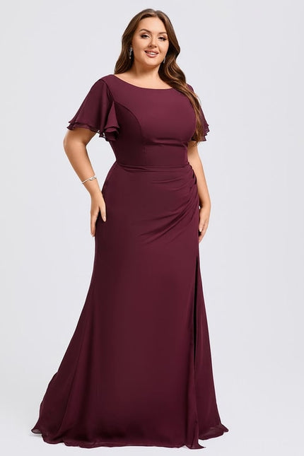 Robe Trapèze Bordeaux Fluide - gallery 8