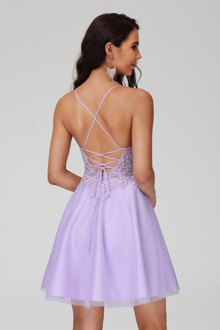Robe Trapèze Rêve Lilas Flottant - gallery 1